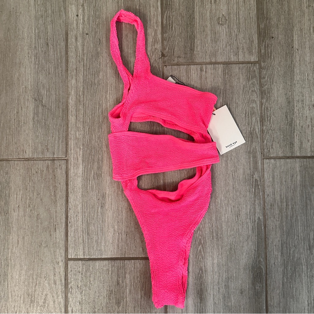 Bond Eye Rico Cutout One Piece Swimsuit Neon Azaela One Size NWT - Picture 2 of 3